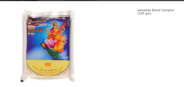 Camphor Saraswati 100gm with Stand Puja Greh