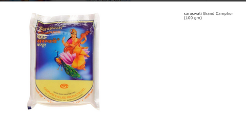 Camphor Saraswati 100gm with Stand Puja Greh