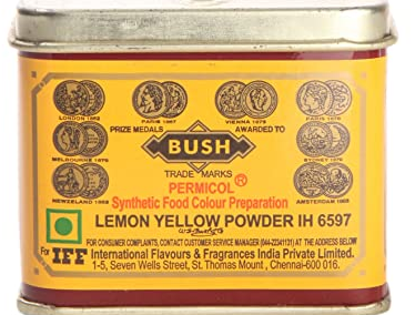 Food Colour Lemon Yellow 100g Bush