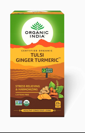 Organic Tulsi Ginger Turmeric 25 Teabags