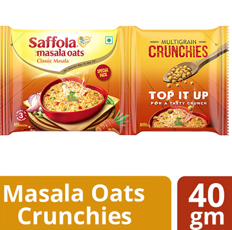 Saffola Classic Masala + Multigrain Crunchy Oats 30g + 10g