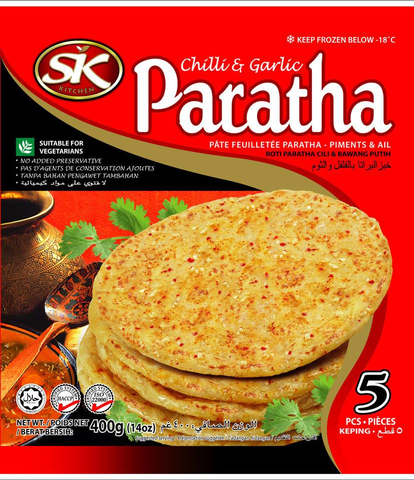 SK Frozen Puff Paratha Chilli & Garlic (5Pcs)